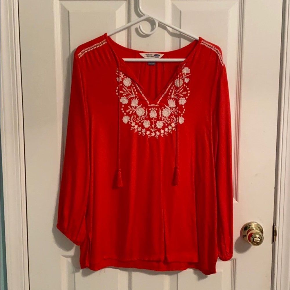 Orange Long sleeve blouse